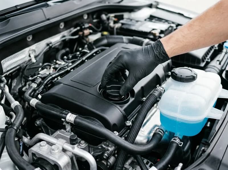 Pormenor de um motor limpo depois de uma revisão